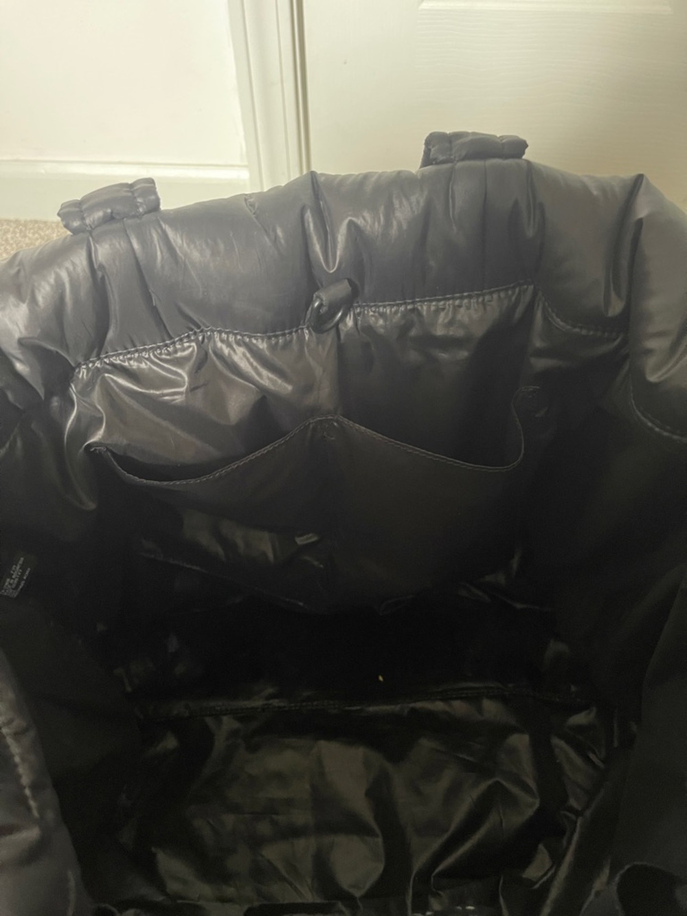 Michael Kors Black Quilted Puffer Tote with Silver Studs - Picture 5 of 7